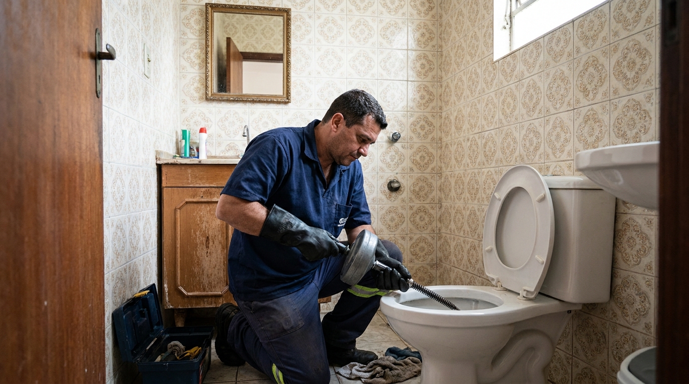Limpeza técnica de vaso sanitário em Curitiba-PR